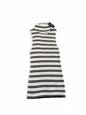 Express Fitted Ribbed Striped Mock Neck Sweater Tank